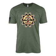 8th Tank Battalion Sailor Jerry Style T-Shirt - Military Green