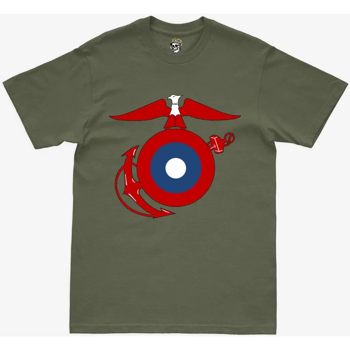 USMCA WWI Roundel Military Green T-Shirt Tactically Acquired   