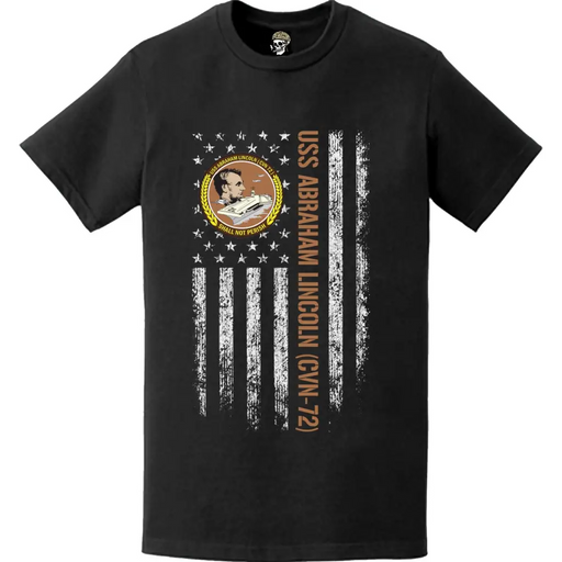 USS Abraham Lincoln (CVN-72) American Flag T-Shirt Tactically Acquired   