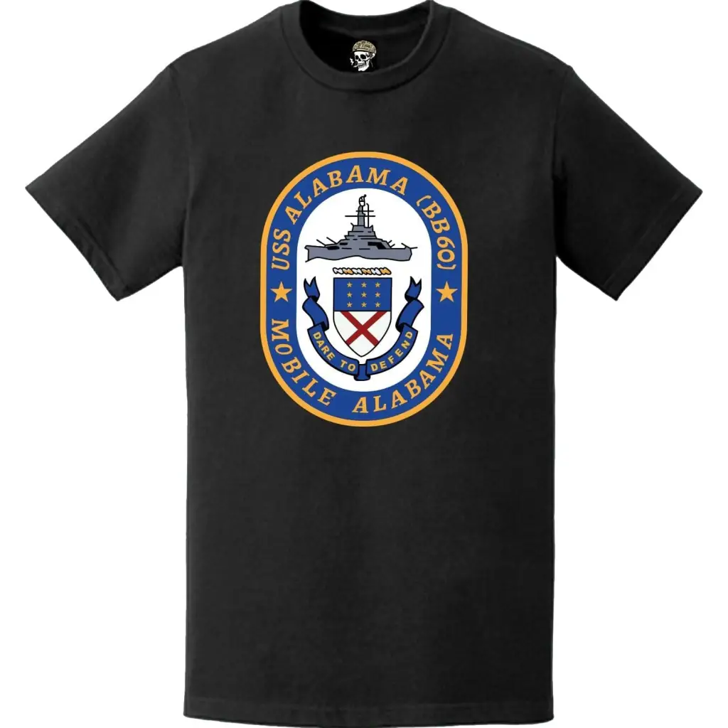 USS Alabama (BB-60) Battleship Logo Crest T-Shirt Tactically Acquired   