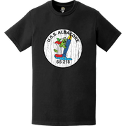 USS Albacore (SS-218) Submarine Distressed Logo Emblem T-Shirt Tactically Acquired   