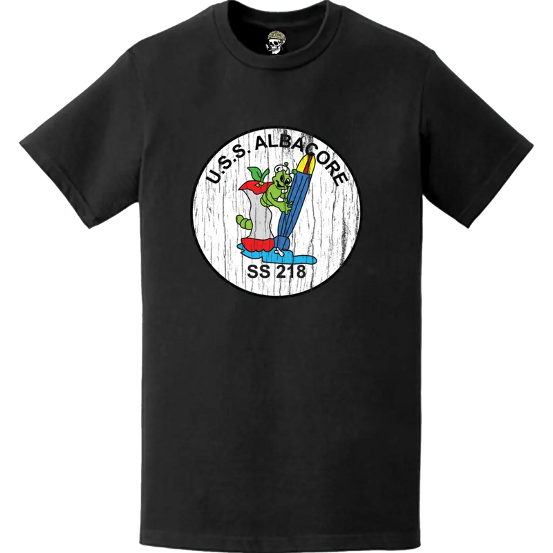 USS Albacore (SS-218) Submarine Distressed Logo Emblem T-Shirt