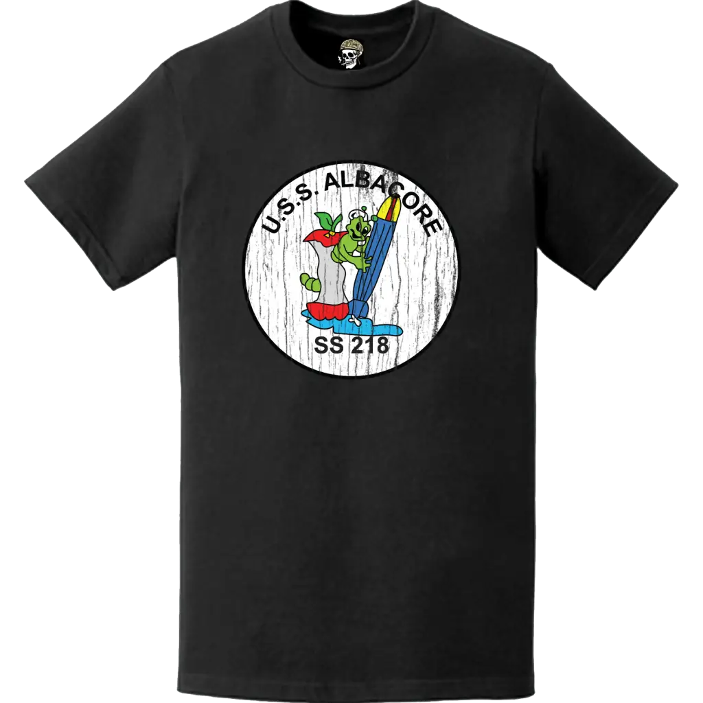 USS Albacore (SS-218) Submarine Distressed Logo Emblem T-Shirt Tactically Acquired   