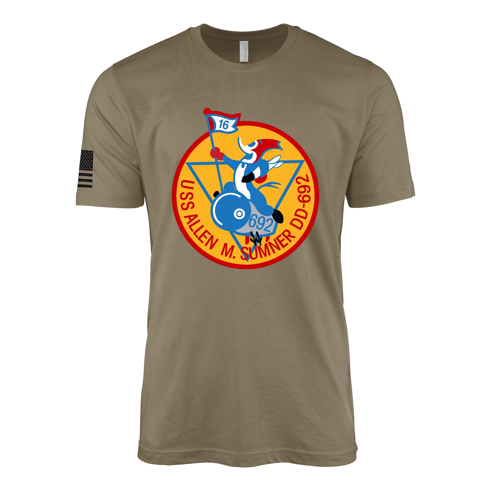 USS Allen M. Sumner (DD-692) Sumner-Class Destroyer T-Shirt - Coyote Brown