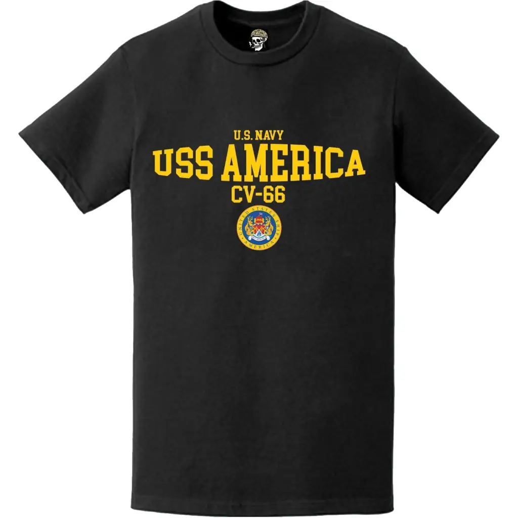 USS America (CV-66) Aircraft Carrier Bulge Emblem T-Shirt Tactically Acquired   