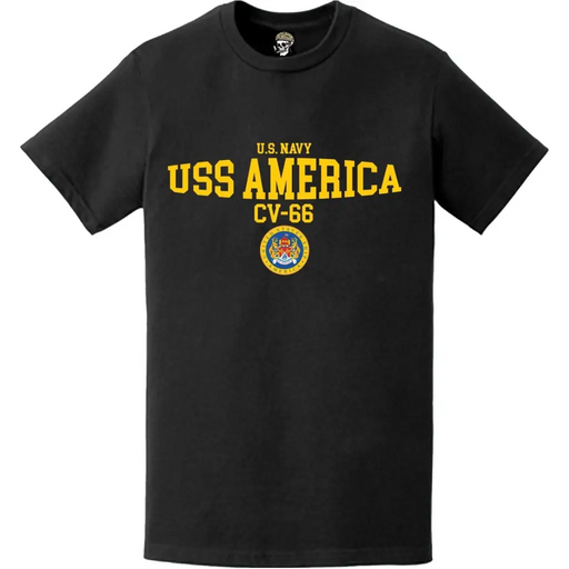 USS America (CV-66) Aircraft Carrier Bulge Emblem T-Shirt Tactically Acquired   