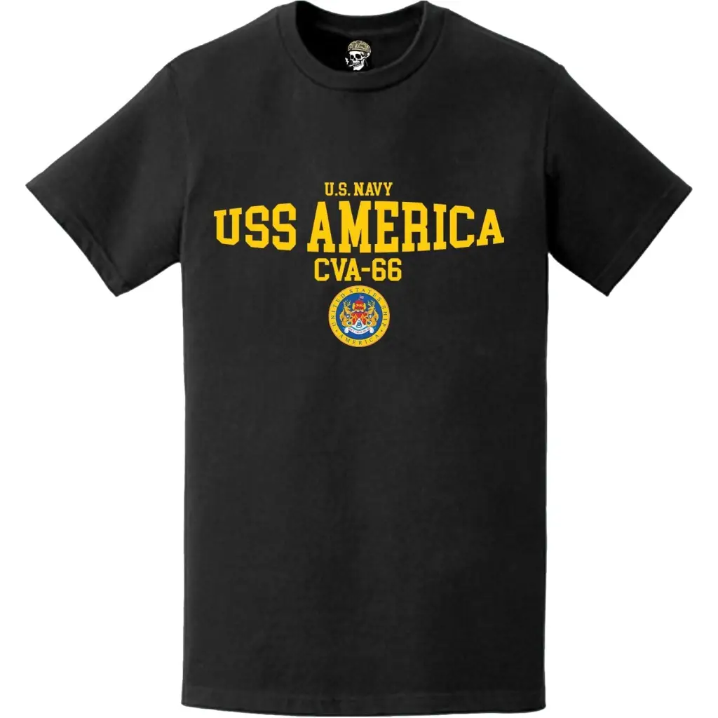 USS America (CVA-66) Aircraft Carrier Bulge Emblem T-Shirt Tactically Acquired   