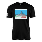 USS Ammen (DD-527) Fletcher-Class Destroyer T-Shirt - Black