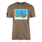 USS Ammen (DD-527) Fletcher-Class Destroyer T-Shirt - Woodland Brown