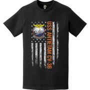 USS Antietam CV-36 Patriotic Ship's Crest Logo American Flag T-Shirt Tactically Acquired   