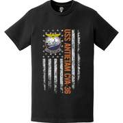 USS Antietam CVA-36 Patriotic Ship's Crest Logo American Flag T-Shirt Tactically Acquired   