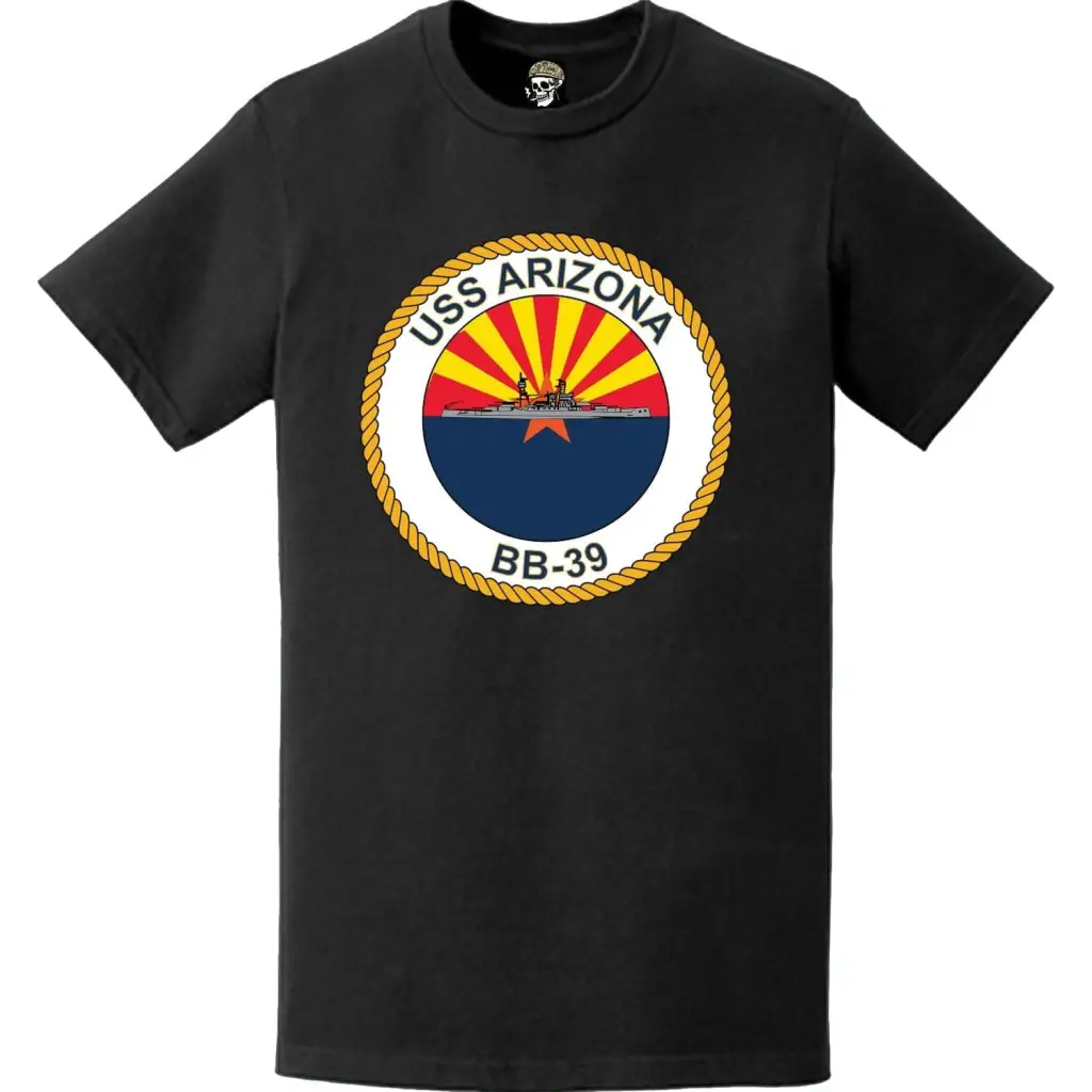USS Arizona (BB-39) Battleship Logo Emblem T-Shirt Tactically Acquired   