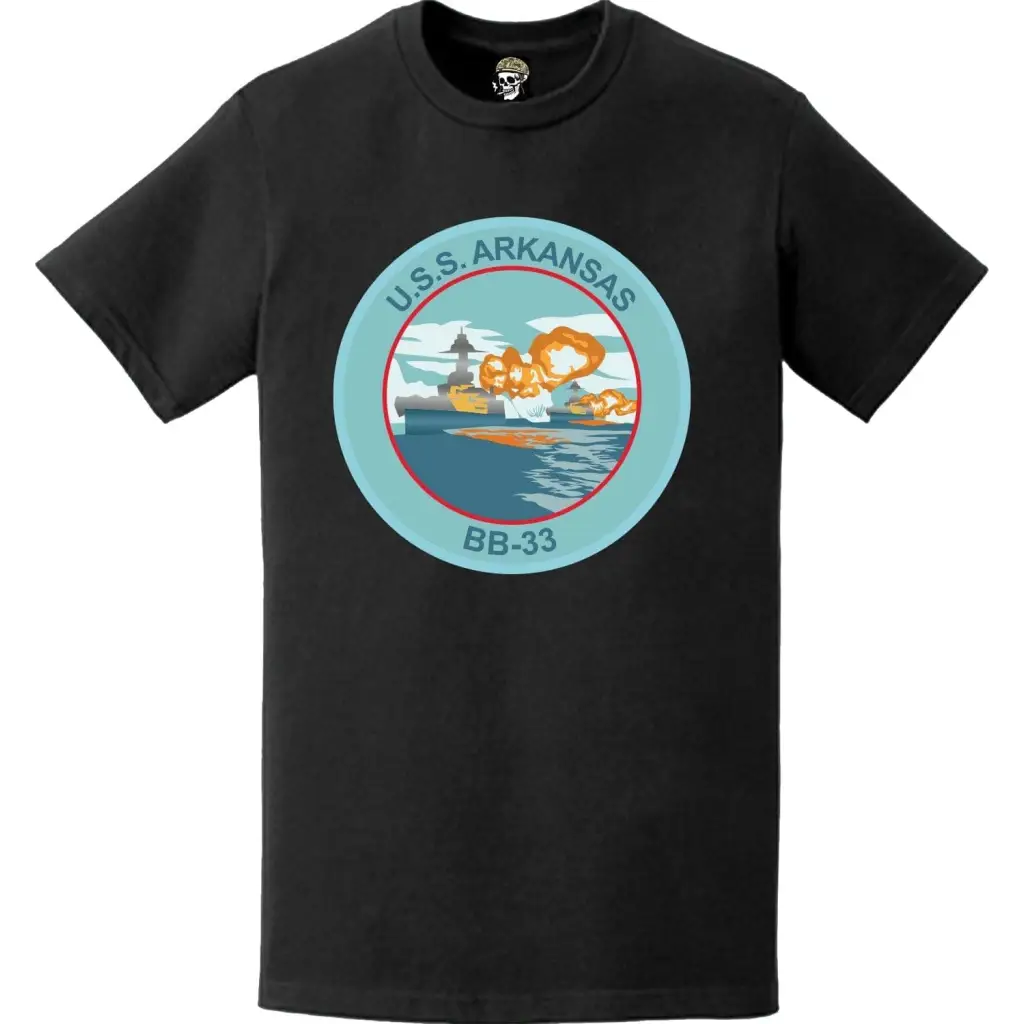 USS Arkansas (BB-33) Battleship Logo Emblem T-Shirt Tactically Acquired   