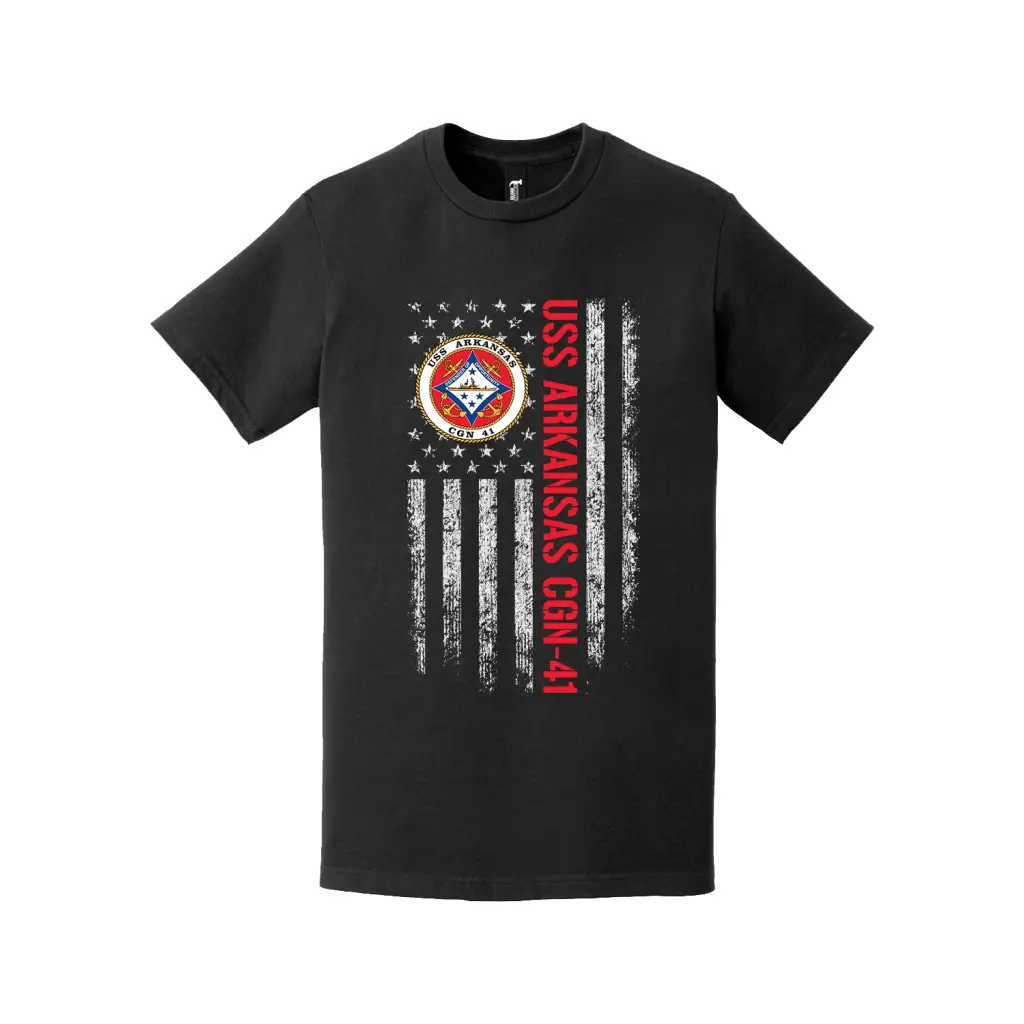 USS Arkansas (CGN-41) American Flag T-Shirt Tactically Acquired   