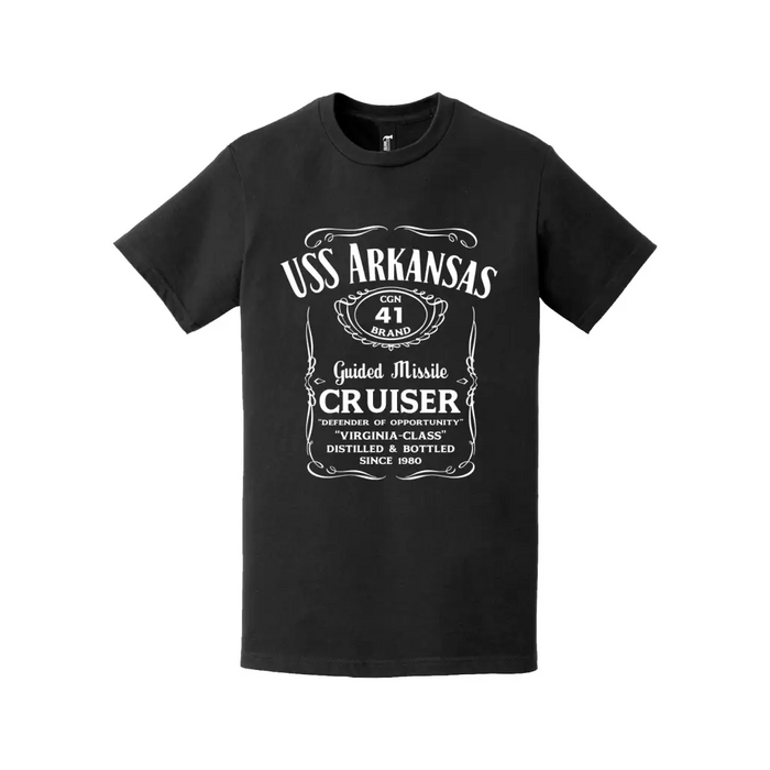 USS Arkansas (CGN-41) Whiskey Label Logo T-Shirt Tactically Acquired   