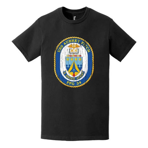 USS Aubrey Fitch (FFG-34) Logo Emblem Distressed T-Shirt Tactically Acquired   