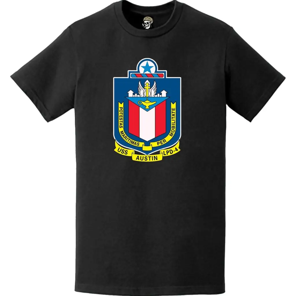 USS Austin (LPD-4) Ship's Crest Emblem T-Shirt Tactically Acquired   