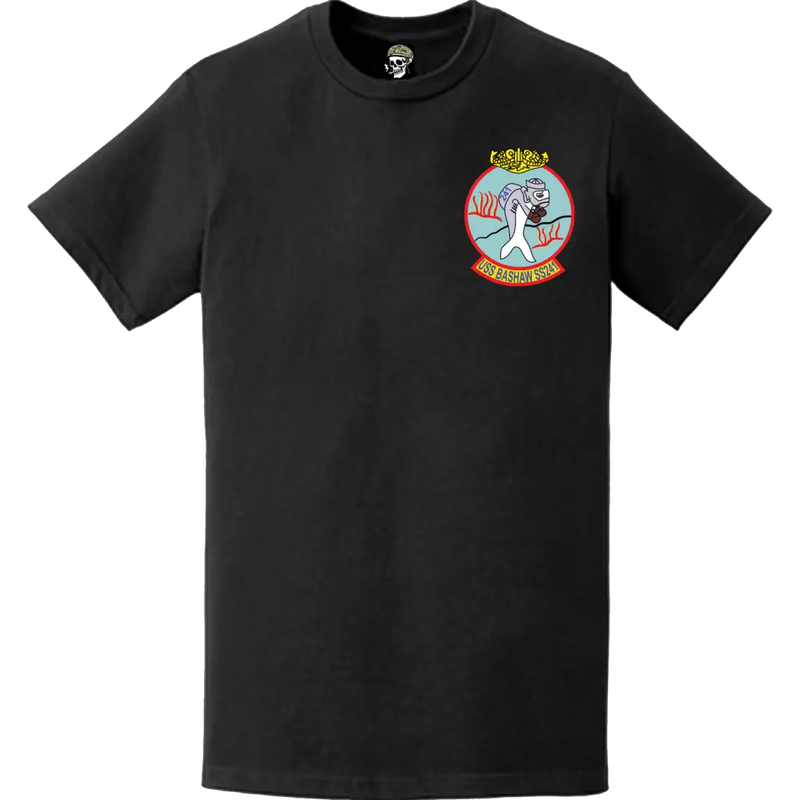 USS Bashaw (SS-241) Submarine Left Chest Logo Emblem T-Shirt