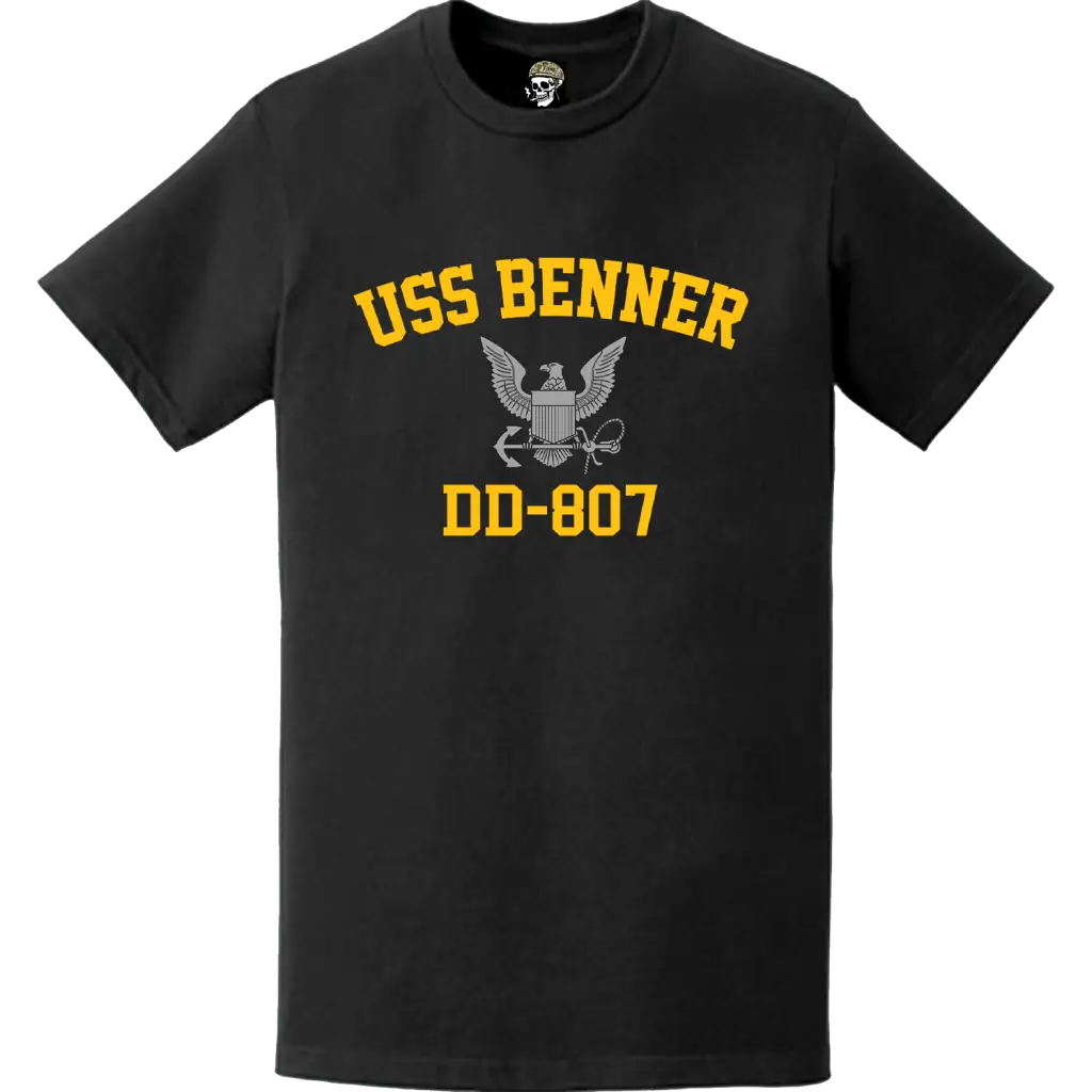 USS Benner (DD-807) Commemorative Logo Veteran T-Shirt Tactically Acquired   