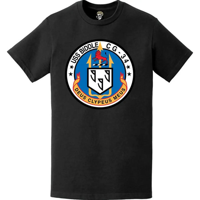USS Biddle (CG-34) Ship's Crest Logo T-Shirt Tactically Acquired   