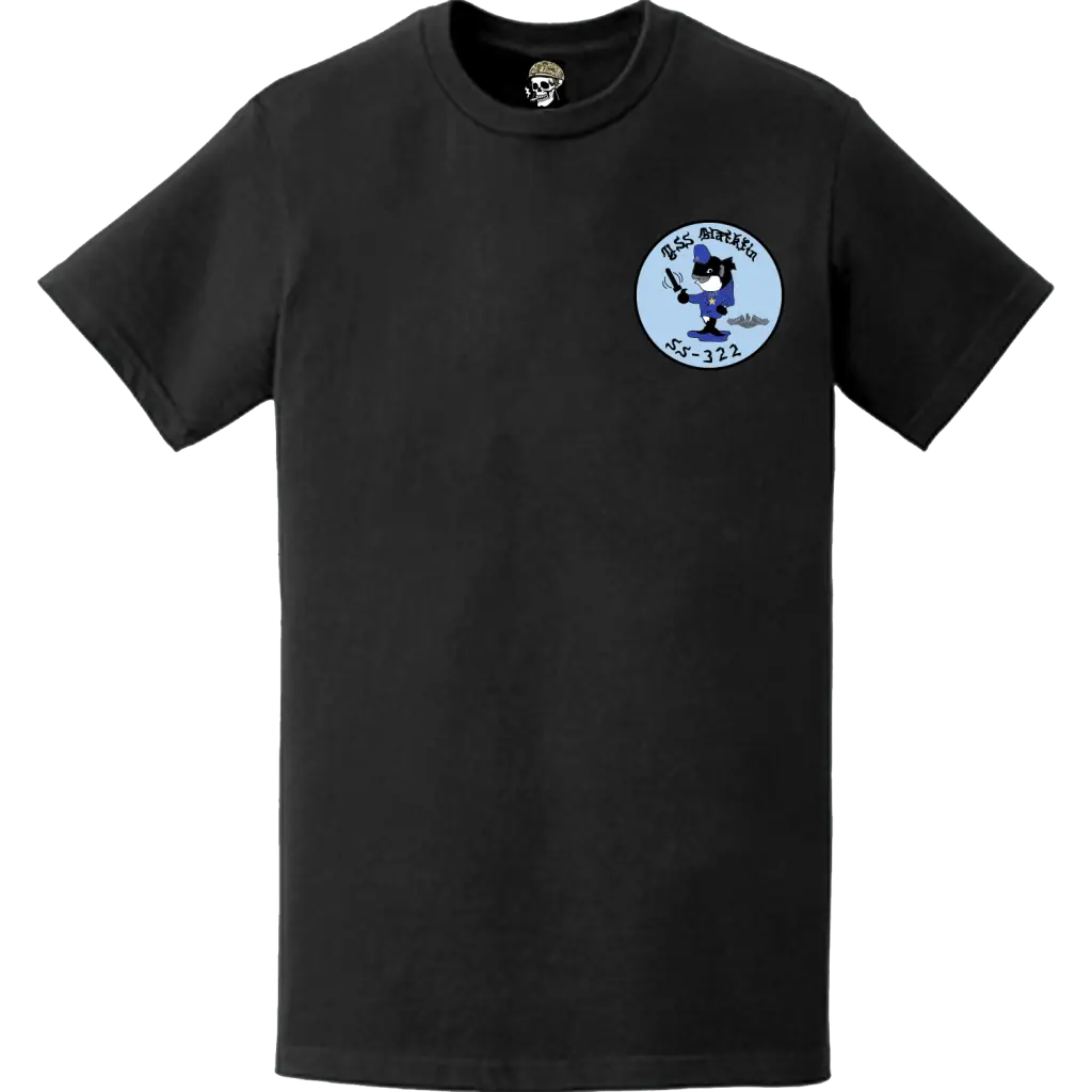 USS Blackfin (SS-322) Left Chest Logo Emblem T-Shirt Tactically Acquired   