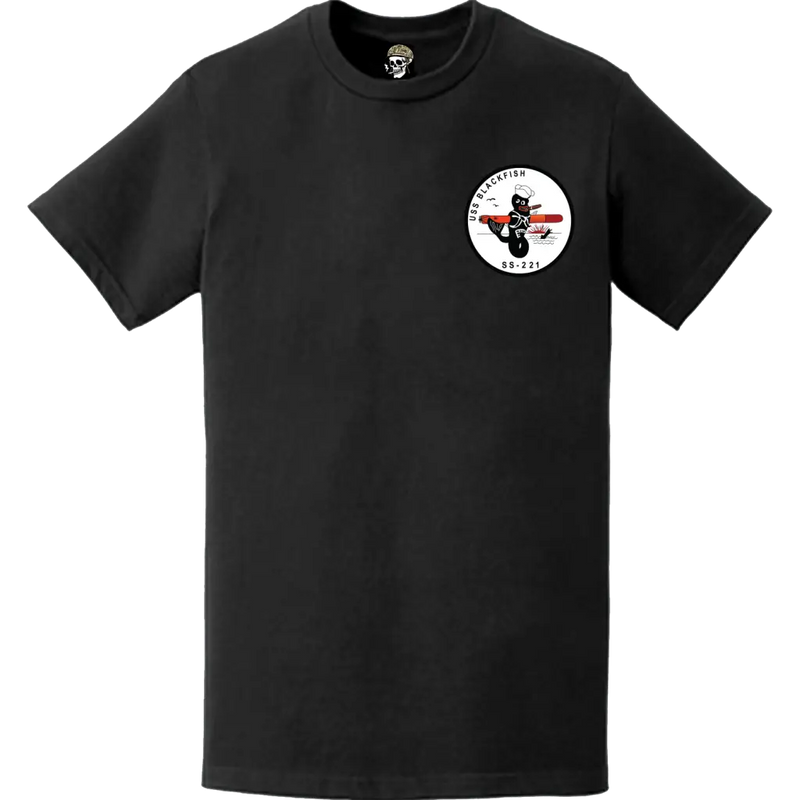 USS Blackfish (SS-221) Submarine Left Chest Logo Emblem T-Shirt