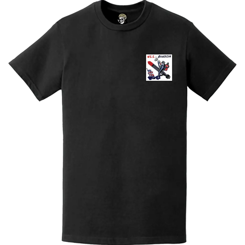 USS Bluefish (SS-222) Submarine Left Chest Logo Emblem T-Shirt