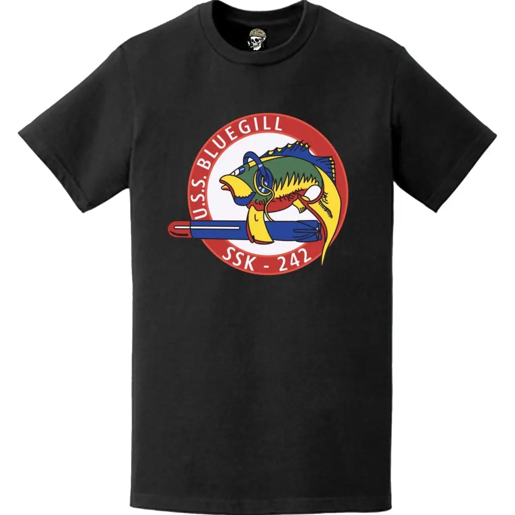 USS Bluegill (SSK-242) Submarine Logo Emblem Crest T-Shirt Tactically Acquired   