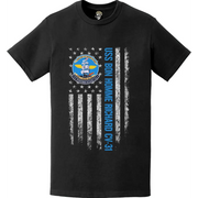 USS Bon Homme Richard CV-31 Patriotic Ship's Crest Logo American Flag T-Shirt Tactically Acquired   