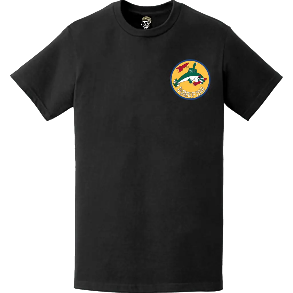 USS Bonefish (SS-582) Submarine Left Chest Logo Emblem T-Shirt Tactically Acquired   