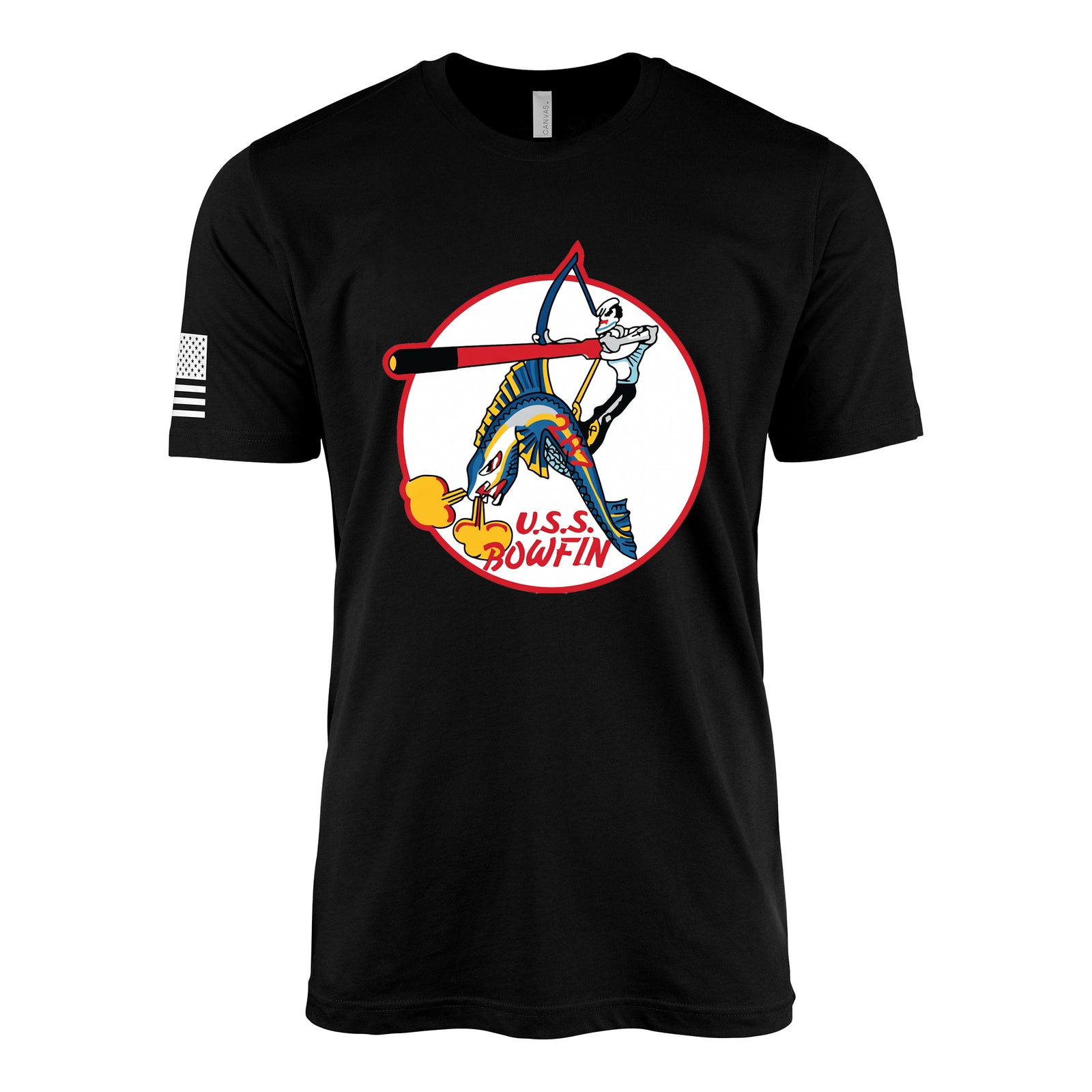 USS Bowfin (SS-287) Balao-Class Submarine T-Shirt - Black