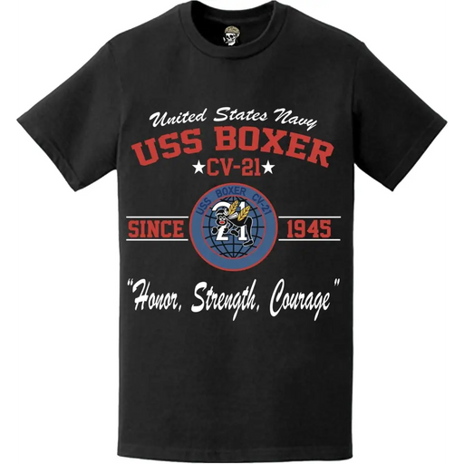 USS Boxer (CV-21) Since 1945 Aircraft Carrier Legacy T-Shirt Tactically Acquired   