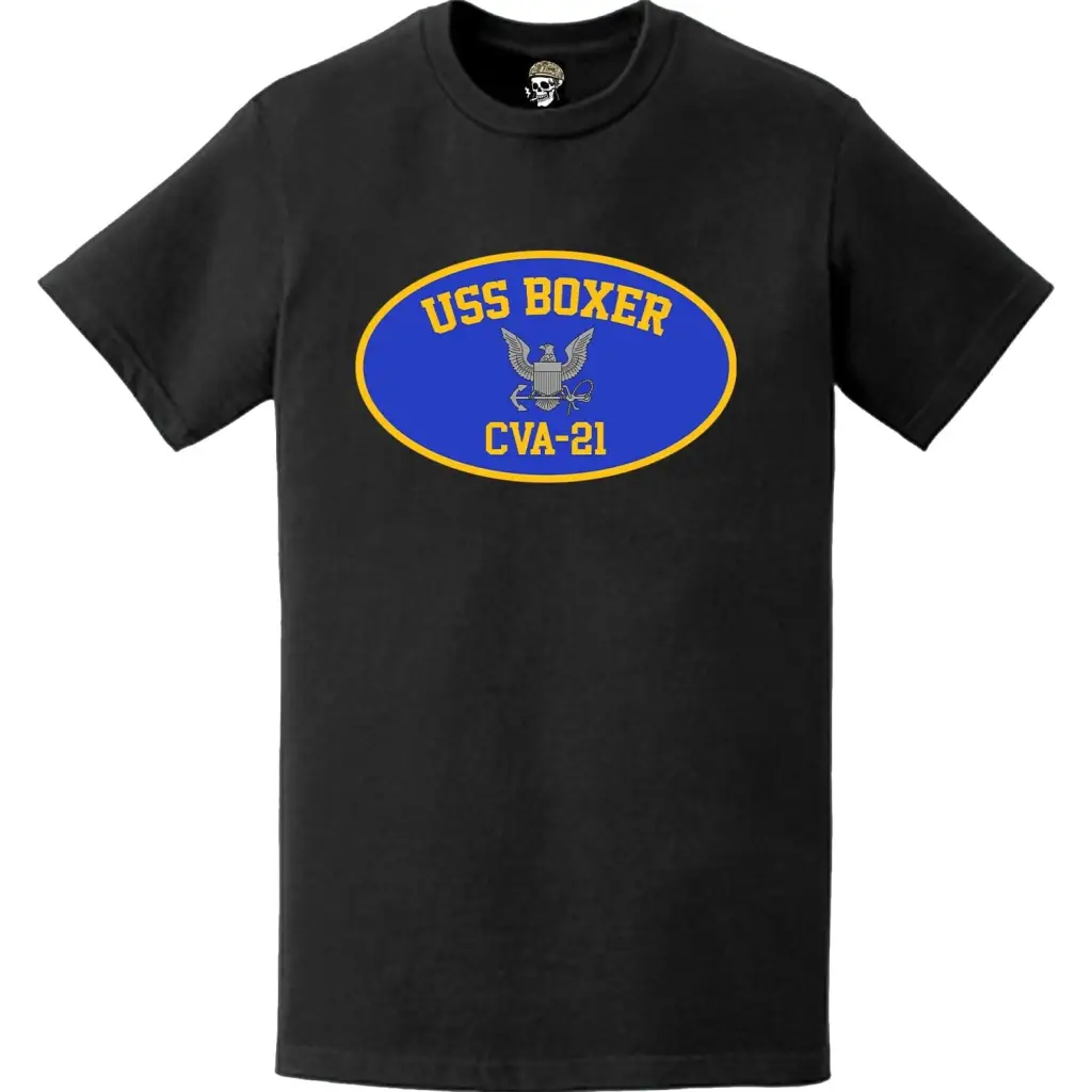 USS Boxer (CVA-21) Aircraft Carrier T-Shirt Tactically Acquired   