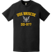 USS Briscoe (DD-977) Commemorative Logo Veteran T-Shirt Tactically Acquired   