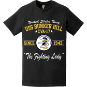 USS Bunker Hill (CVA-17) Since 1943 Aircraft Carrier Legacy T-Shirt Tactically Acquired   