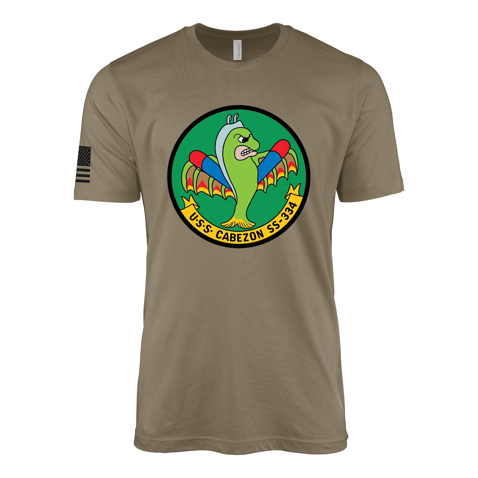 USS Cabezon (SS-334) Balao-Class Submarine T-Shirt - Coyote Brown