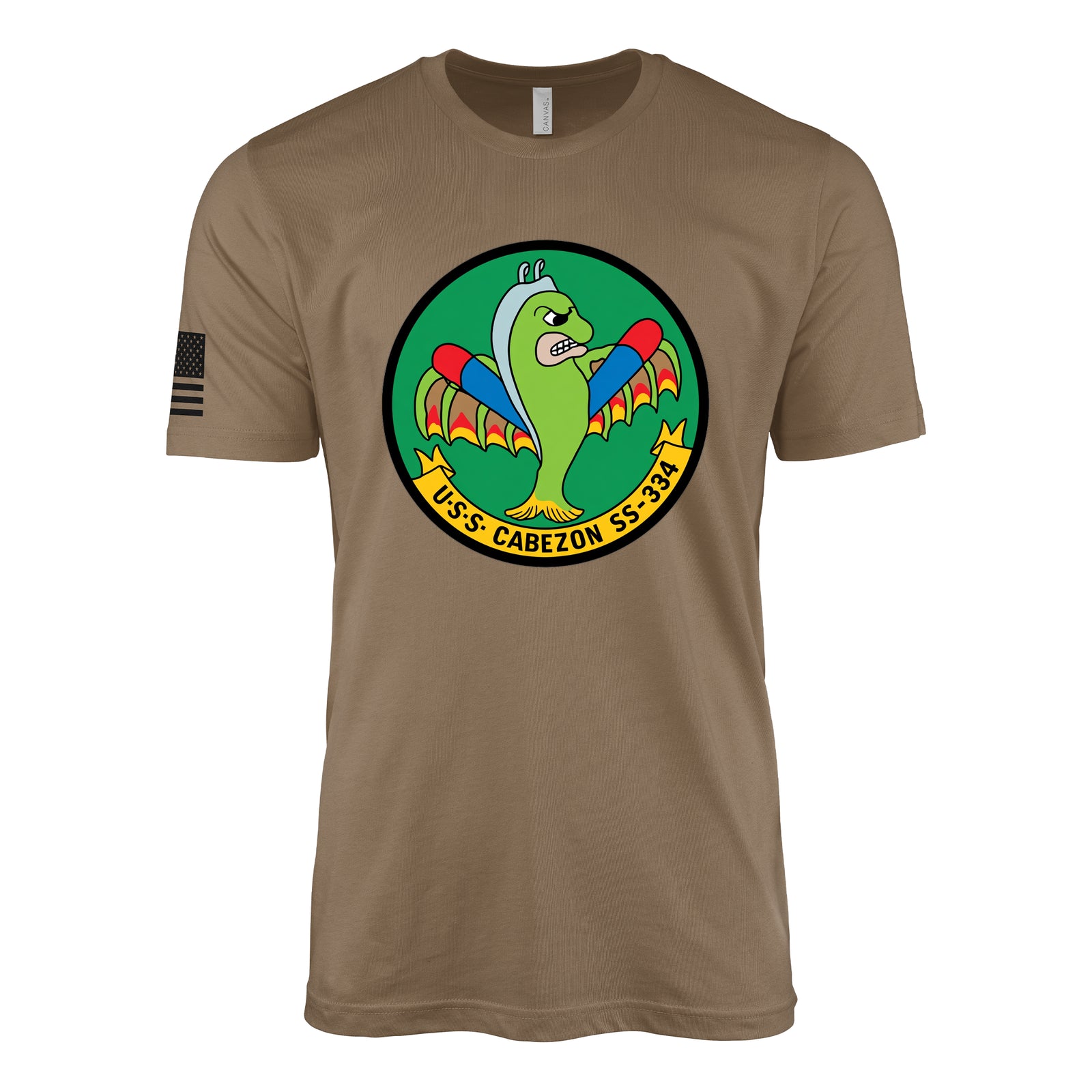 USS Cabezon (SS-334) Balao-Class Submarine T-Shirt - Woodland Brown