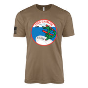 USS Caiman (SS-323) Balao-Class Submarine T-Shirt - Woodland Brown