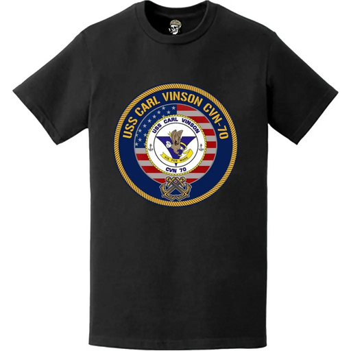 USS Carl Vinson (CVN-70) American Flag Emblem T-Shirt Tactically Acquired   