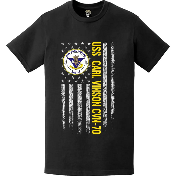 USS Carl Vinson (CVN-70) American Flag T-Shirt Tactically Acquired   