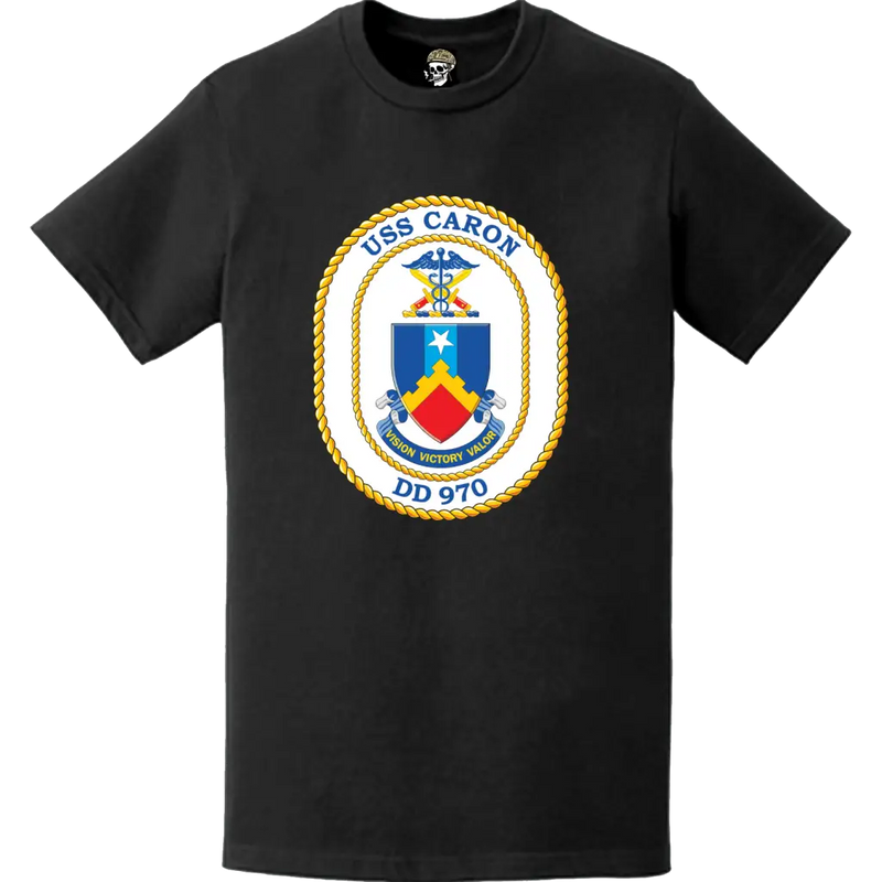 USS Caron (DD-970) Ship's Crest Logo T-Shirt