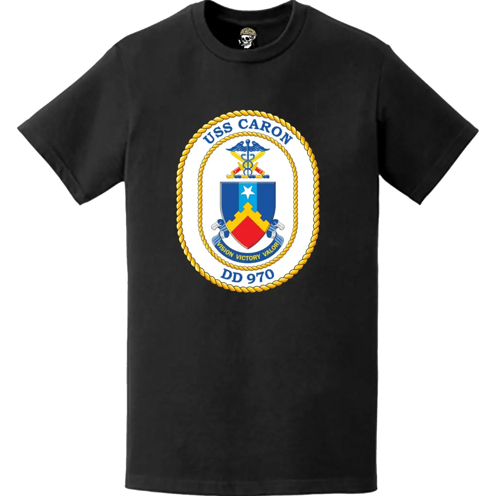 USS Caron (DD-970) Ship's Crest Logo T-Shirt Tactically Acquired   