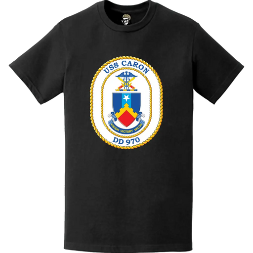 USS Caron (DD-970) Ship's Crest Logo T-Shirt Tactically Acquired   