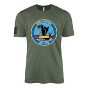 USS Catfish (SS-339) Balao-Class Submarine T-Shirt - Military Green