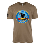 USS Catfish (SS-339) Balao-Class Submarine T-Shirt - Woodland Brown