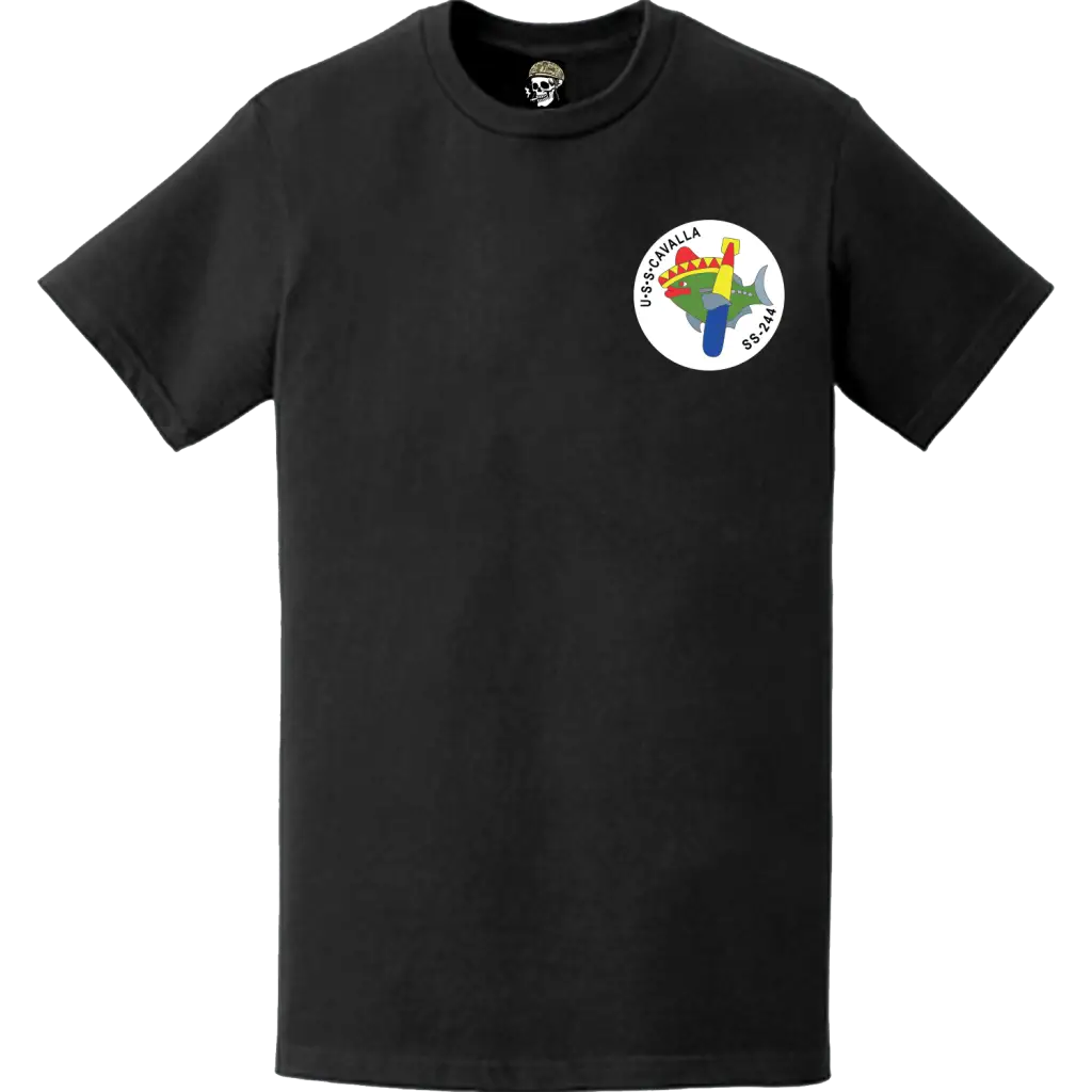 USS Cavalla (SS-244) Submarine Left Chest Logo Emblem T-Shirt Tactically Acquired   