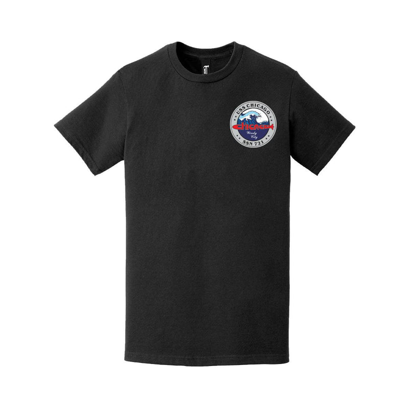 USS Chicago (SSN-721) Left Chest Logo T-Shirt