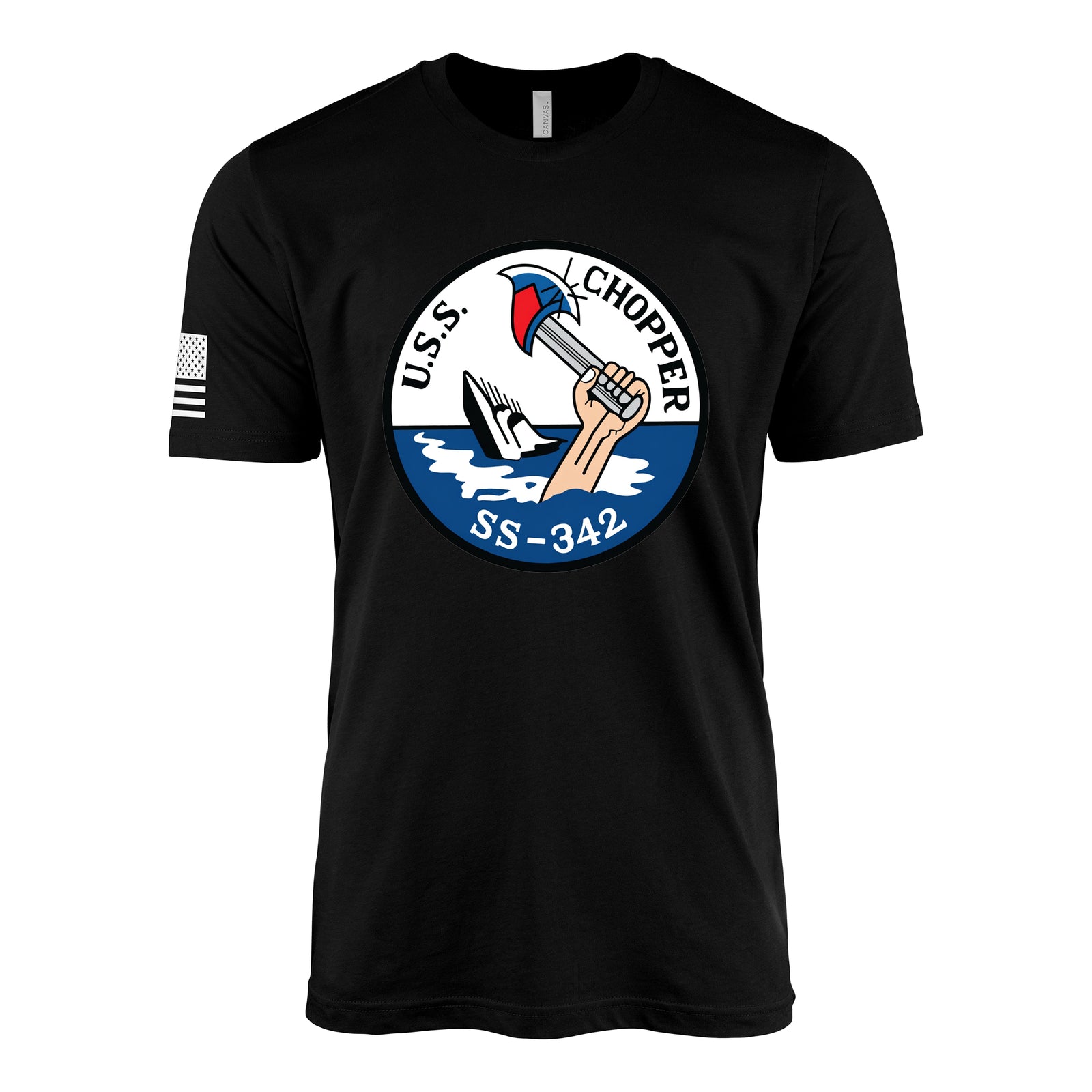 USS Chopper (SS-342) Balao-Class Submarine T-Shirt - Black