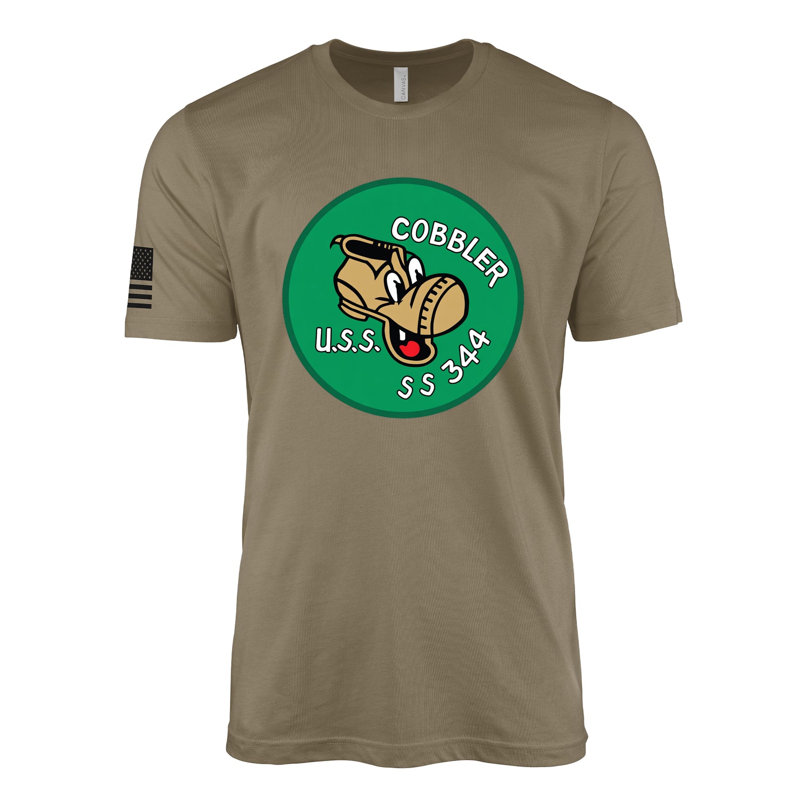 USS Cobbler (SS-344) Balao-Class Submarine T-Shirt - Coyote Brown