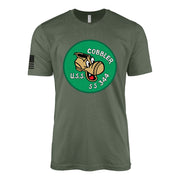 USS Cobbler (SS-344) Balao-Class Submarine T-Shirt - Military Green